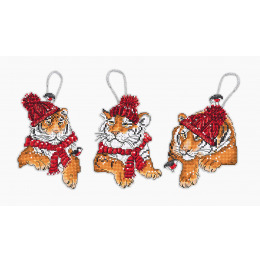 Набор для вышивания крестом "Christmas Tigers Toys kit"