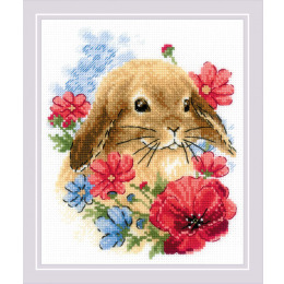 Набор для вышивания крестом "Кролик в цветах"