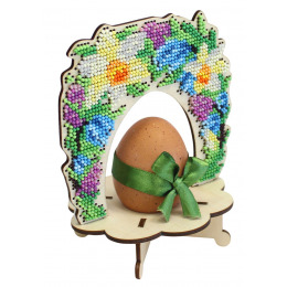 Набор для вышивания бисером на деревянной основе "Подставка под яйцо. Цветочная арка"