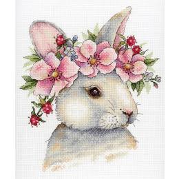 Набор для вышивания крестом "Кролик в цветах"