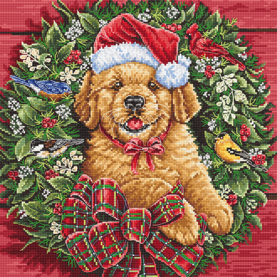 Набор для вышивания крестом "Christmas Puppy"