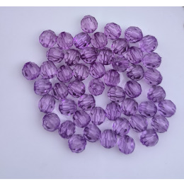 Бусины граненые круглые 10 мм цвет прозрачный фиолетовый уп.500 гр.