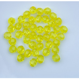 Бусины граненые круглые 10 мм цвет прозрачный желтый уп.500 гр.