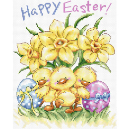 Набор для вышивания крестом "Three Chicks with Daffodils and Egg"