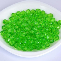 Бусины граненые круглые 8 мм цвет 10 зеленый уп.500 гр.