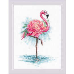 Набор для вышивания крестом "Цветущий фламинго"