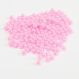 Бусины круглые перламутр 8мм цвет 015 розовый (50г)