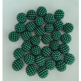 Бусины Шамбала 14 мм цвет ярко-зеленый уп.500 гр.