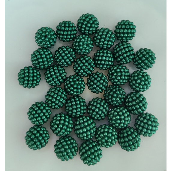 Бусины Шамбала 14 мм цвет ярко-зеленый уп.500 гр.
