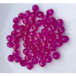 Бусины граненые круглые 10 мм цвет прозрачный пурпурный уп.500 гр.