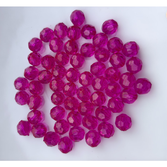 Бусины граненые круглые 10 мм цвет прозрачный пурпурный уп.500 гр.