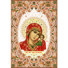 Рисунок на ткани для вышивания бисером и бусинами "Богородица Казанская"