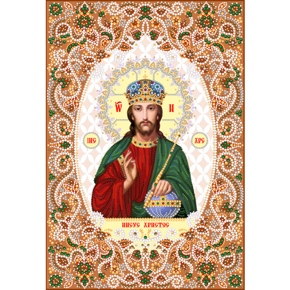Рисунок на ткани для вышивания бисером и бусинами "Иисус Христос (в красном)"