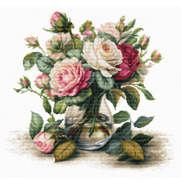 Набор для вышивания крестом "Ваза с розами"