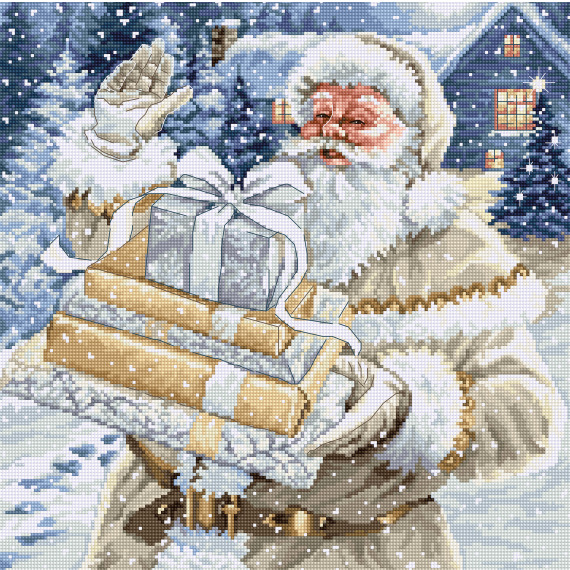 Набор для вышивания крестом "Санта с подарками"