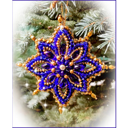 Набор для вышивания хрустальными бусинами "Рождественская звезда "Королевский синий"