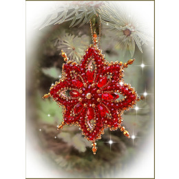 Набор для вышивания хрустальными бусинами "Рождественская звезда "Кардинал"