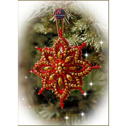 Набор для вышивания хрустальными бусинами "Рождественская звезда "Амарант"