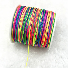 Шнур нейлоновый для плетения 1 мм длина 90 м цвет радуга