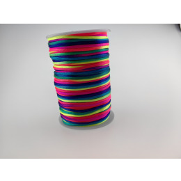Шнур атласный для плетения 2 мм 100 м цвет радуга