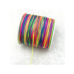 Шнур атласный для плетения 2 мм 50 м цвет радуга
