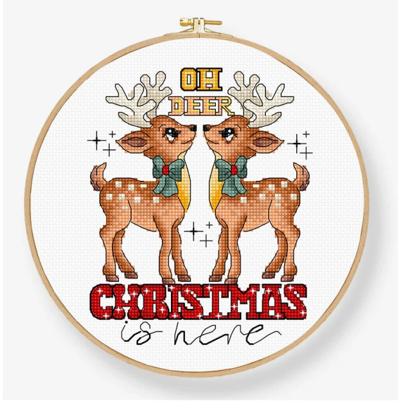 Набор для вышивания крестом "Oh Deer Christmas Is Here "