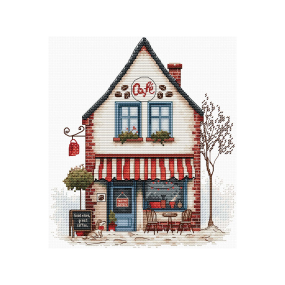 Набор для вышивания крестом «Добро пожаловать в кофейню»