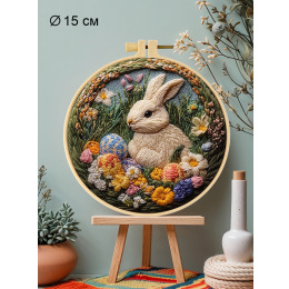 Набор для вышивания гладью "Пасхальный заяц в цветах"