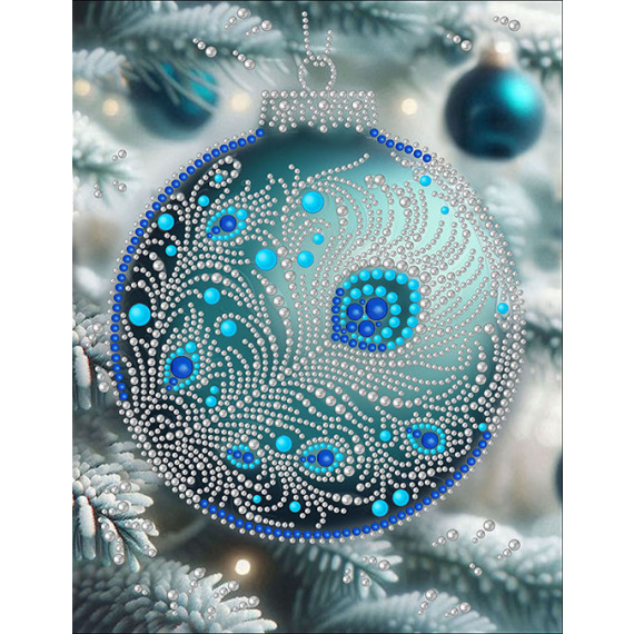 Рисунок на ткани для вышивания бисером "Новогодние игрушки 17"