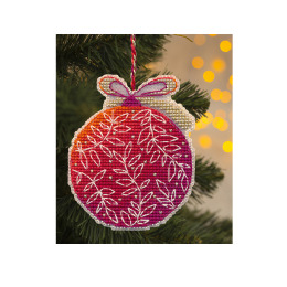 Набор для вышивания крестом "Елочная игрушка. Красный шар"