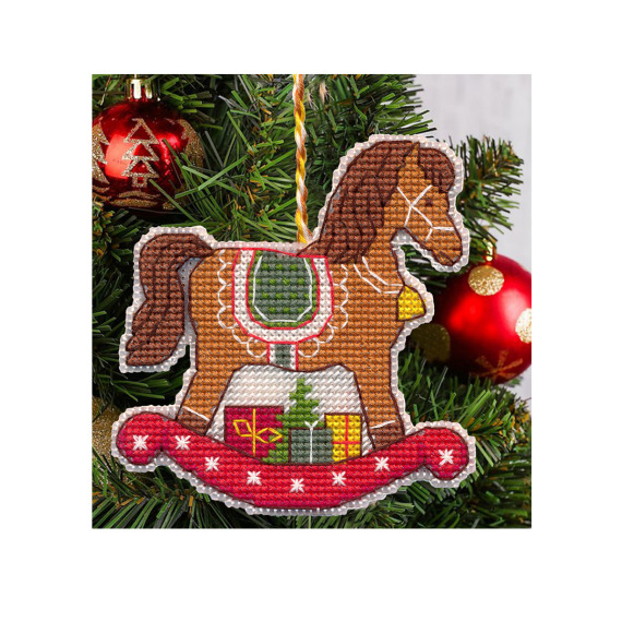 Набор для вышивания крестом "Елочная игрушка. Лошадка"
