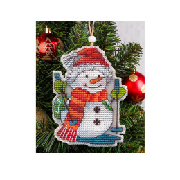 Набор для вышивания крестом "Елочная игрушка. Лыжник"