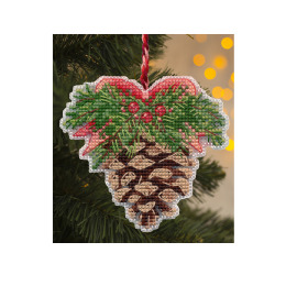 Набор для вышивания крестом "Елочная игрушка. Шишка"