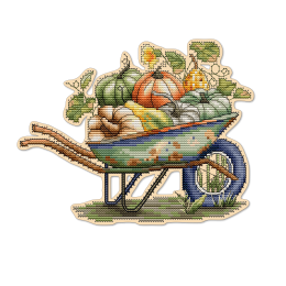 Набор для вышивания крестиком на деревянной основе «Тележка»