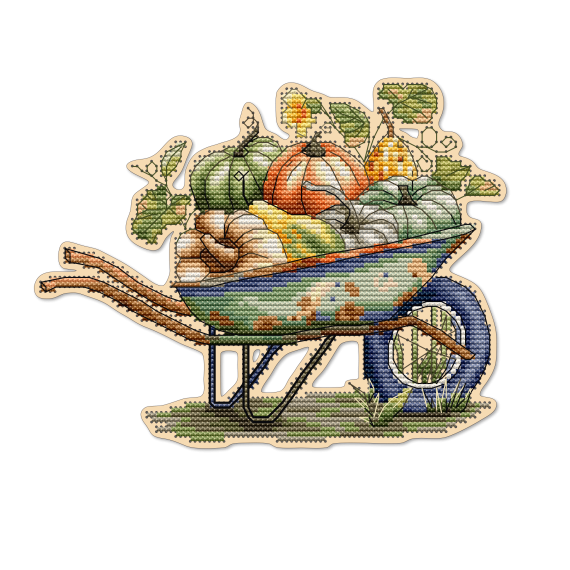 Набор для вышивания крестиком на деревянной основе «Тележка»