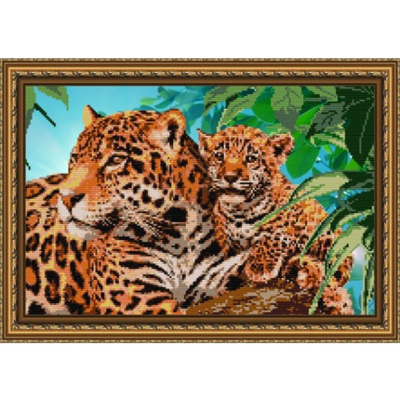 Рисунок на ткани "Ягуары"