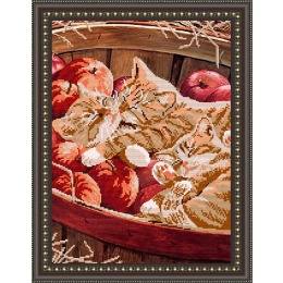 Рисунок на ткани "Котята в корзине"