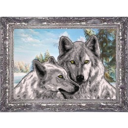 Рисунок на ткани "Волки"