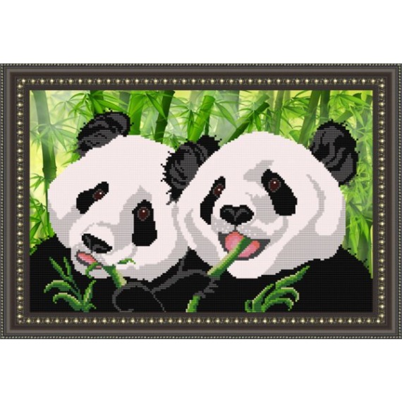 Рисунок на ткани "Панды"
