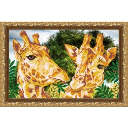 Рисунок на ткани "Жирафы"